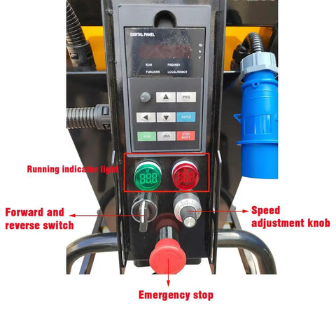 Control panel of Walk Behind Concrete Floor Grinder With 12 Grinding Heads, featuring digital display and controls for efficient operation.