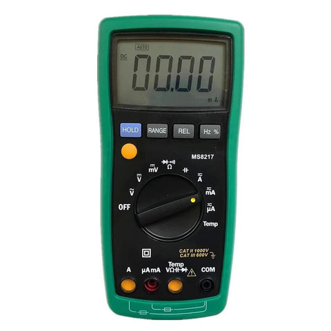 Front view of Pro Grade Digital Multimeter Auto Range And Manual Range 4000 Counts AC DC Voltage Current Resistance Capacitance Tester