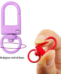 Super Vibrant Sixty Piece Zinc Alloy Keychain Clips With Swivel Lobster Claw Clasps featuring a purple and red clip, 32mm, ideal for accessories.