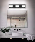 Vanity Light Fixtures Over Mirror LED Dimmable Three Light Bath Light In Black Finish above bathroom mirror