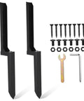 Heavy Duty Fence Post Repair Anchors With Ground Spike For Quick Installation And Enhanced Stability Of Tilted Wood And Metal Fences