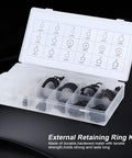 Gearhead Approved 17 Size External Retaining Ring Snap Ring Kit 2 To 32 Mm E Clip Circlip Set in plastic storage case