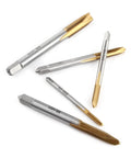 Jiawu 5 Pcs Coated Hss Thread Tap Kit M8 With Forward Chip Ejection For Cutting And Repairing Damaged Metal Threads In Your Garage Works Like A Charm, five HSS taps