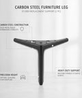 Beefed Up Carbon Steel Replacement Legs For Sofas, Beds, And Cabinets, Rock Solid Wobble Free Support With Direct Mounting Points