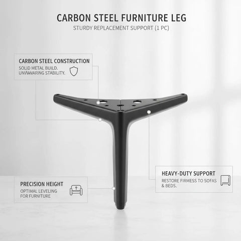 Beefed Up Carbon Steel Replacement Legs For Sofas, Beds, And Cabinets, Rock Solid Wobble Free Support With Direct Mounting Points