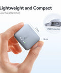 FAA Compliant Remote ID Drone Broadcast Module, lightweight, compact design, IP54 protection, shown in hand, 3.7cm x 3.1cm x 1.6cm