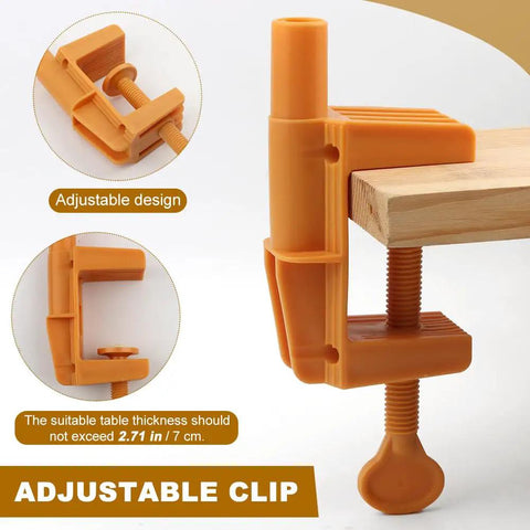 Adjustable clip detail for Badass Heavy Duty Over The Table Rod Stand For Balloons And Props With Secure Grip Clamps.