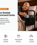 Senior Safe Bed Rails For Seniors No Fuss Easy To Install Under Mattress With Adjustable Height And Floor Support Fits King Queen Twin Beds Includes Security Strap Install On Either Side ASTM Approved with side pocket for essentials.