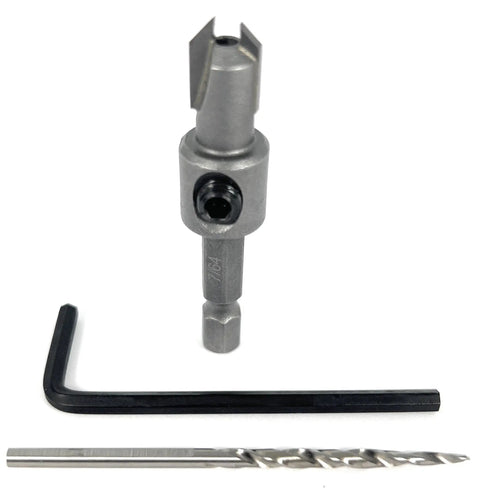 Pro Level Tapered Wood Countersink Bit Engineered To Drill Pilot Holes And Sink Number Six Screws In One Badass Move with hex key
