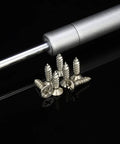Heavy Duty Drop Leaf Support Hardware For Kitchen Cabinets Soft Close Flap Stay Damper Gas Springs Slow Motion Cabinet Door Hinge Easy Mount Two Pack with screws and pneumatic strut.