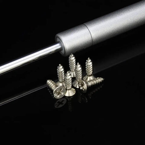 Heavy Duty Drop Leaf Support Hardware For Kitchen Cabinets Soft Close Flap Stay Damper Gas Springs Slow Motion Cabinet Door Hinge Easy Mount Two Pack with screws and pneumatic strut.