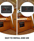 Digital RV Propane Gas Detector with 85dB Alarm and 12V DC Power Surface Mount in wooden RV kitchen