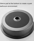Top Notch Rust Resistant Stainless Steel Round Vessel Basin 15 6 Inch Slick Matte Black Finish bottom silence pad detail.