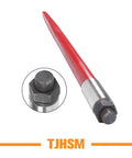 Close-up of Heavy Duty 43 Inch Hay Bale Forks 3000 Lbs Capacity Two Piece Set for Tractor Loaders with bolt detail.