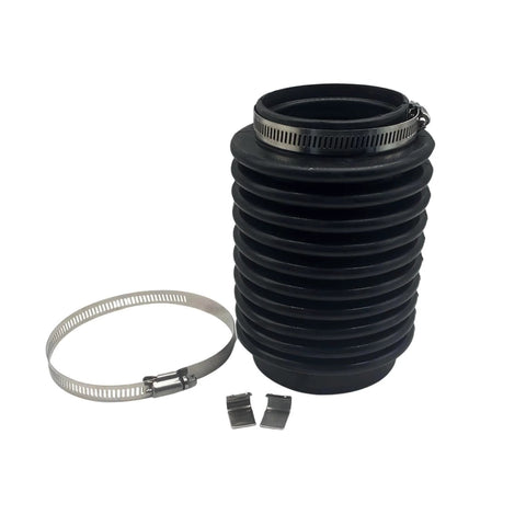Exhaust bellows boot (black rubber) with metal hose clamps and clips for Volvo Penta AQ200-290 engines