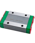 MGN12 Miniature Linear Guide Rail 580 Millimeter With MGN12H High Precision Slider Block, showing aluminum block with green and red features.