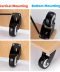 4-Pack 2-Inch Gate Wheels With Vertical Mount Anti-Sag Support For Dropping Wooden Doors And Furniture, installed views