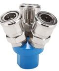 Sturdy Metal C Type Pneumatic Quick Fitting For One Quarter Inch Air Hose Quick Coupler Japanese Style Manifold Splitter