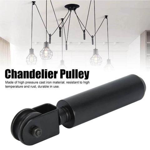 Industrial Pendant Lamp Hanging Chandelier Pulley System Kit With Wire Pulleys Bearing Rod And Lifting Accessories for lighting