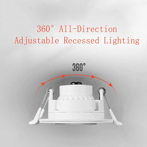 Three Inch Gimbal LED Recessed Light with Dimmable Canless Design EZ Install 8W Color Temperature Selectable 38 Degree Beam