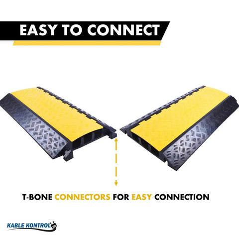 Tough As Nails Heavy Duty Cable Protector Ramp 3 Channel 1 Piece 36 Inch Long Black And Yellow Cord Cover With 44000 Lbs Capacity Rubber