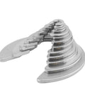 Stacked stainless steel E clips from the Stainless Steel E Clips And Circlips Washer Kit With 580 Piece Assortment For External Retaining Rings 1.2 To 15 Mm Fit Pulleys And Shafts Pro Grade Durable Industrial Hardware Set For Home Shop Or Automotive Projects on white background.