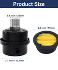 Two Pack Air Compressor Silencer Kit With One Half Inch Threaded Intake Filters 20 mm Mufflers product size measurements