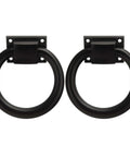 Matte Black Ring Garage Door Pull 3.9 Inch Metal Sliding Barn Door Handle Knob For Farmhouse Doors Gates Cabinets Shutters Fence And More Heavy Duty Zinc Alloy 2 Pack Rustic Farmhouse Style Indoor Outdoor Use, two black ring pulls