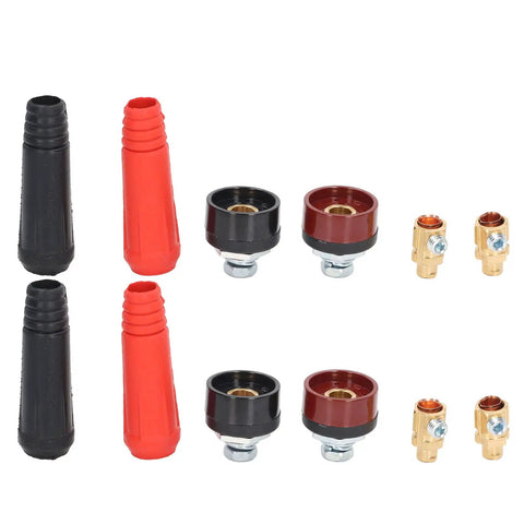 Heavy Duty Welding Cable Panel Connector Kit 12 Piece Set With Socket Plugs And Adapters Wire Outlet Connectors for secure welds