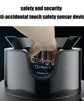 Effortless Electric Portafilter Cleaner Ditches The Messy Scrub And Kicks Out Stale Coffee Grounds In Seconds showing sensor device operation.