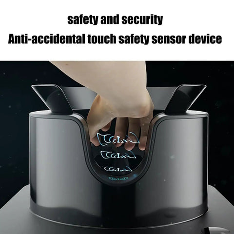 Effortless Electric Portafilter Cleaner Ditches The Messy Scrub And Kicks Out Stale Coffee Grounds In Seconds showing sensor device operation.