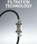 Close-up of Universal Inline Fuel Filter Kit With Clear View Filter for Three Sixteenth Inch 5mm Fuel Lines, filtration technology.