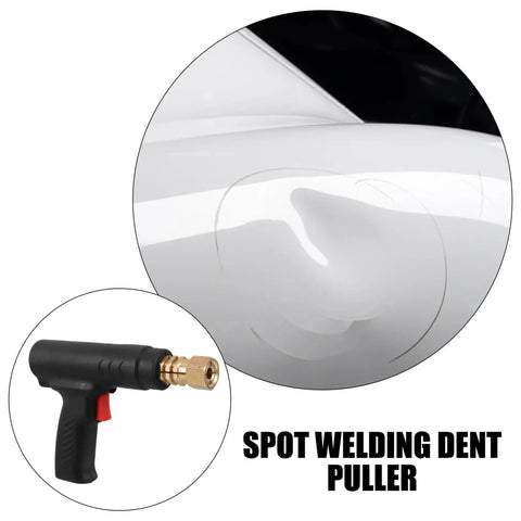 Handheld Spot Welder For Auto Body Repair Portable Welding Tool Kit with dent puller shown with car panel