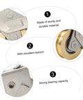 Close-up of Heavy Duty Door And Window Bearing Pulley Roller Assembly Two Pack For Sliding Tracks showing metal construction details