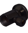 Flat Head Toilet Supply Kit With Round Handle Angle Stop Shut Off Valve 1/2 In IPS Inlet 3/8 In OD Compression Outlet 20 In Matte Black