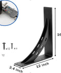 Heavy Duty Shelf Brackets Set Of 2 16 By 12 Inch 1100 Lbs Max Load Rustproof Die Cast Alloy Mantel Brackets for wood shelves shown.