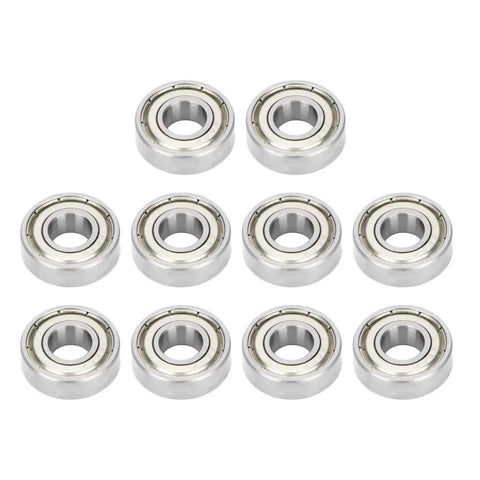 Super Fast Deep Groove Ball Bearings 698Z 10 Pack, Double Sealed for high-speed applications, steel, 8mm ID, 19mm OD.