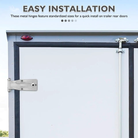 Beefy Heavy Duty Stainless Steel Hinges For Outdoor Use, Marine Grade And Weatherproof, Easy Install, Big Load Support For Truck Bins, Vehicle Gates, Dump Trailers, Ready For Harsh Environments on trailer rear door