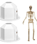 2 Pack 12 Ft Skeleton Replacement Parts With Shoulder Inserts, Elbow And Neck Adapters For Outdoor Halloween Props shown with skeleton