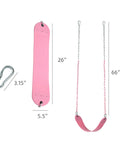 Pink Swing Seat With Heavy Duty Chains Plastisol Coated Copolymer Plastic For Playground Swing Set Accessories Replacement Gift Box