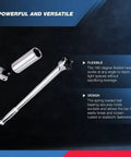 Beefy Half Inch Drive Extension Breaker Bar With 15 Inch Length Rotating Flex Head Chrome Vanadium Steel Build Drop Forged Heavy Duty