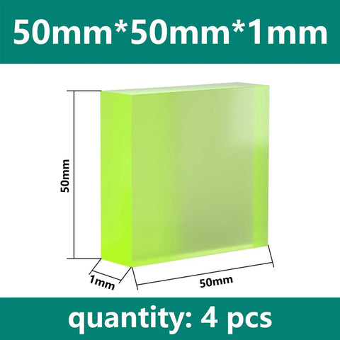 Solid Polyurethane Blocks 4pc Heavy Duty Urethane Square Spacer Cushion Built Tough Workhorse For Cnc Machining industrial green square block 50mm x 50mm x 1mm.