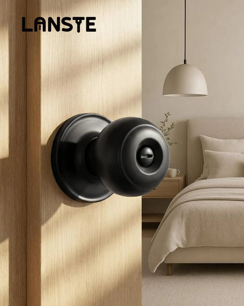 Black Privacy Door Knobs 10 Pack Keyless Interior Knobs For Bedroom And Bathroom With Emergency Release on bedroom door