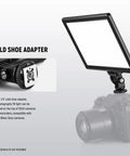 9 Inch LED Video Light Panel With Dimmable Output on DSLR via cold shoe adapter