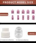 All In One TIG Welding Torch Repair Kit With Stubby Gas Lens Alumina Nozzles Glass Cups For WP 17 18 26 Welding Nozzle And Collet Set
