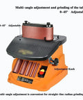 Heavy Duty Rugged 450W Electric Disc Sander And Belt Grinder With Broad Multi Angle Table showcasing adjustable sanding belt and table.