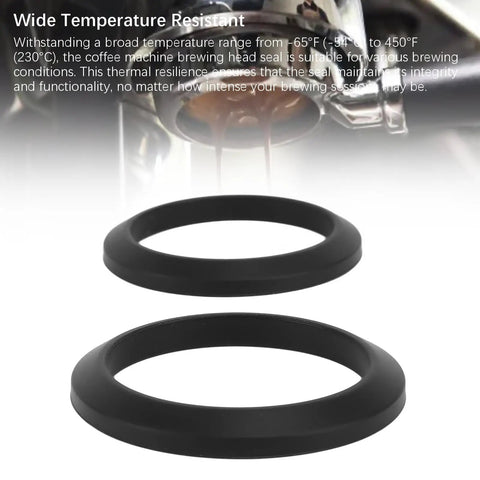 57mm Silicone Group Head Gasket Seal For Espresso Machines Replacement Brew Seal Ring For Nuova Simonelli shown with espresso