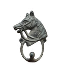 Handcrafted Cast Iron Horsehead Wall Hook With A Knockout Rustic Coffee Bean Brown Finish Built Like A Tank For Hanging Coats Keys Hats And Gear Includes Hardware, detailed side view.