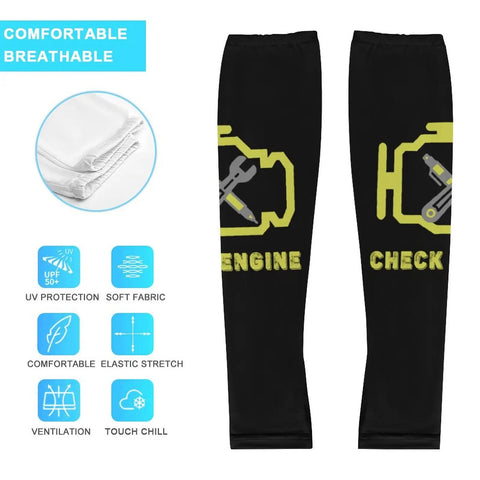 Top Shelf Sun Protection Compression Arm Sleeves Breathable Ice Silk Guards For Cycling Golf Basketball with engine graphics.