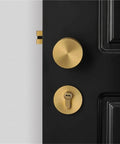 Silent Solid Brass Room Door Lock Handle Knob For Interior Doors Quiet Round Lock Set For Bedrooms And Bathrooms